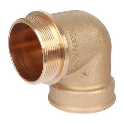 Угол латунный внутренняя/наружная резьба с упором Stout