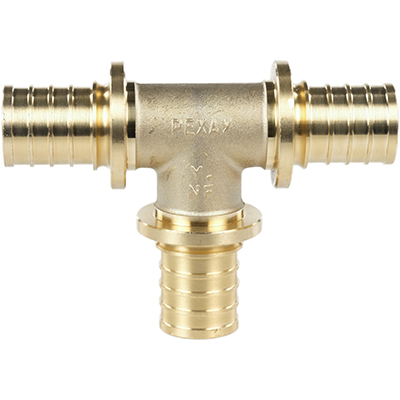 Тройник равнопроходной для труб из сшитого полиэтилена Рехау Rautitan MX DZR латунь