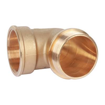 Угол латунный внутренняя/наружная резьба с упором Stout