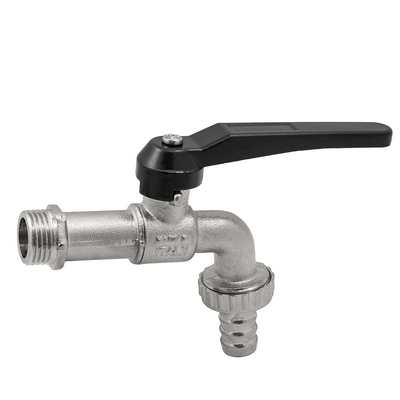 Кран водоразборный со штуцером 1/2" флажок Никель Elsen EV94.1212