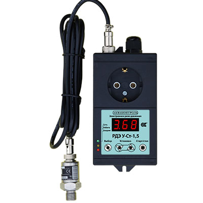 Реле давления электронное РДЭ У-Ст 1,5 кВт-2% НАР 1/4" с выносным датчиком давления Extra  Акваконтроль