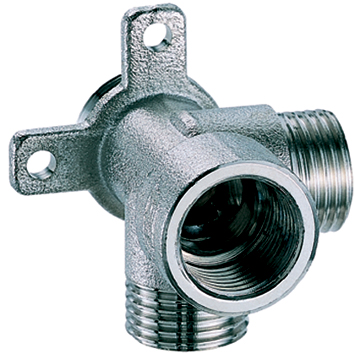 Водорозетка L-образная латунная НАРУЖНАЯ/внутренняя/НАРУЖНАЯ резьба НВН 1/2" Хром FAR FC 5845 12