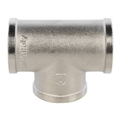 Тройник латунный внутренняя резьба никелированный Stout