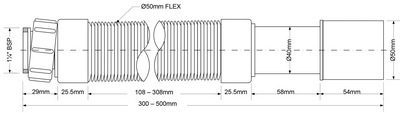 Гофра для сифона 11/4"х40/50 L=290-500 мм McAlpine MRMF105S