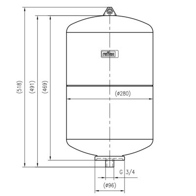 Бак расширительный для ГВС 25 л 3/4" 10 бар синий Reflex DE 7304000