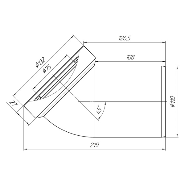 Труба фановая Ø110х45° АНИ пласт W4220