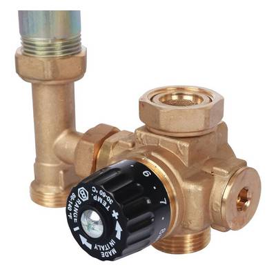 Насосная группа с 4-ходовым термостатическим клапаном Ду20 в теплоизоляции (без насоса) Stout SDG-0002-002001