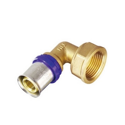 Угол с внутренней резьбой ВР Ø20х1/2" пресс для металлопластиковых труб Tim F-L2002F