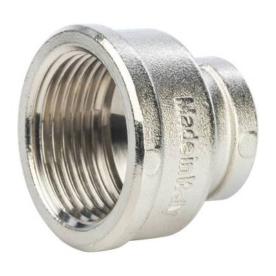 Муфта латунная переходная внутренняя резьба никелированная Stout