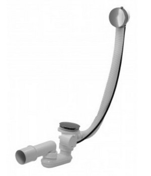 Сифон для ванны ПОЛУАВТОМАТ 11/2"х40/50 с тросом, пластик Vega 000006592