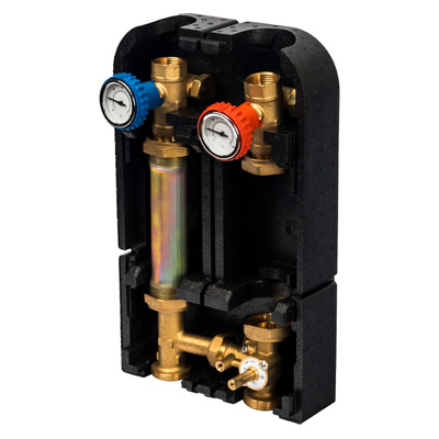 Насосная группа с 3-ходовым приводным смесителем Ду20 в теплоизоляции (без насоса) Stout SDG-0007-002001