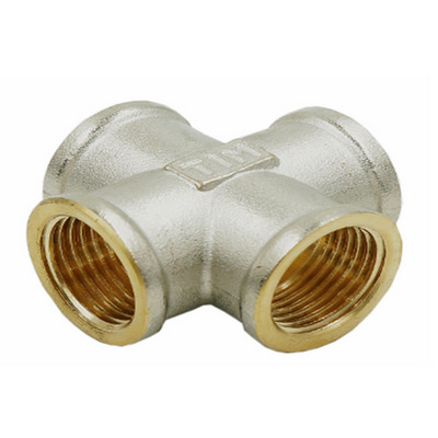 Крестовина латунная внутренняя резьба ВВ 1/2" никелированная Tim XF2222N