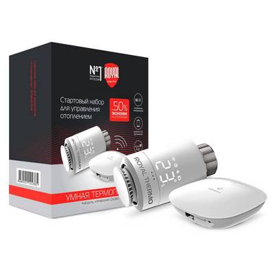 Головка термостатическая (термоголовка) M30х1,5 + Click с блоком управления Белый Royal Thermo Smart Heat RTSMARTHW