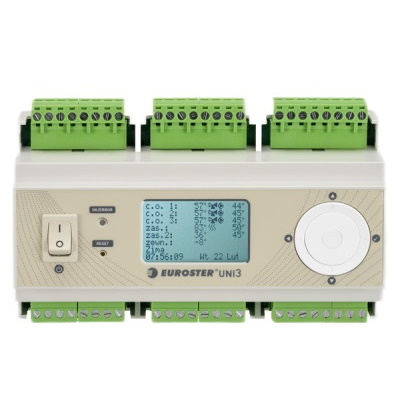 Контроллер отопления Euroster UNI3 погодозависимый для управления тремя контурами со смесительными клапанами в комплекте с датчиками EUNI3