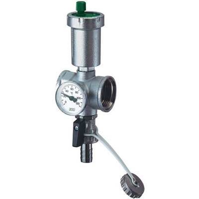 Узел коллекторный 1" (воздухоотводчик, термометр, клапан сливной), FAR FK34381