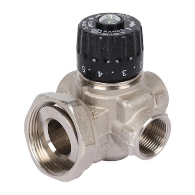 Смесительный узел для тёплого пола 30-60 °С (без насоса) Никель Stout SDG-0120-001000