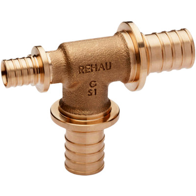 Тройник переходной для труб из сшитого полиэтилена Рехау Platinum RX бронза