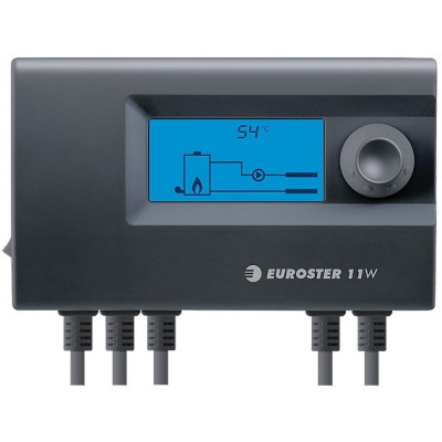 Контроллер отопления Euroster 11W для управления вентилятором твердотопливного котла и насосом центрального отопления