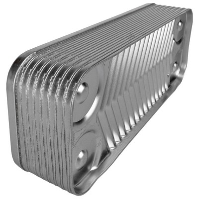 Теплообменник вторичный 16 пластин для котлов Ariston 65104333 1（17b1901626）Ariston Uno 995945 Beretta К8036, R8037Biasi BI1001101, BI1181122 E.C.A 7006991269 ELECTROLUX BI1181122 AA1011 Ferroli（)3