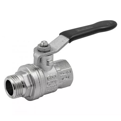 Кран шаровой внутренняя/наружная резьба ВН 11/2" усиленный флажок Никель Elsen Strong T EV112.2101