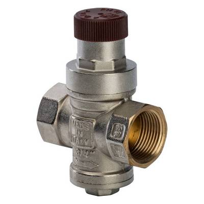 Регулятор давления воды ВВ 3/4" Ру=1-4 бар PN16 поршневой без отвода под манометр Никель Stout SVS-0009-000020