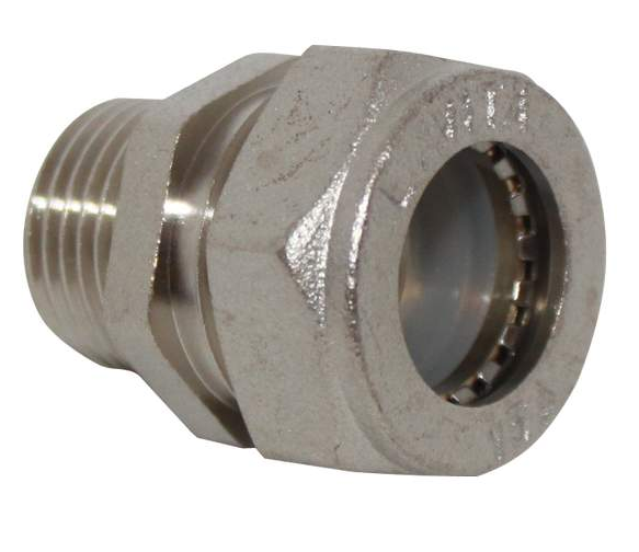 Соед. НАР 15х1/2" Никель (ст. гофр. труба) Lavita