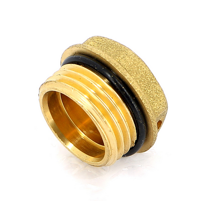 Заглушка (пробка) латунная с наружной резьбой с уплотнительным кольцом Tim