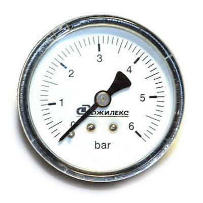 Манометр аксиальный 0-6 бар 1/4" Ø50 мм Джилекс 9003