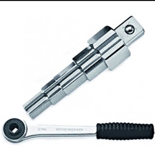 Ключ универсальный. ступенчатый радиаторный 3/8"-1" с трещоткой 1/2"