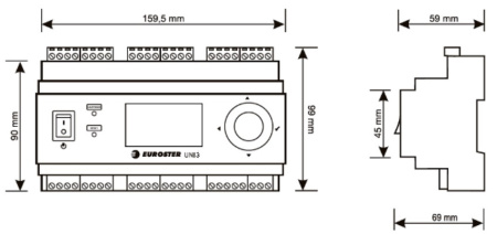 Контроллер отопления Euroster UNI3 погодозависимый для управления тремя контурами со смесительными клапанами в комплекте с датчиками EUNI3