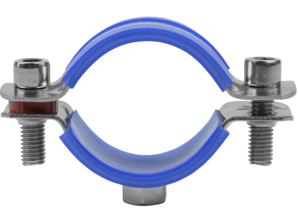 Хомут трубный Ø25-27 мм нержавеющая сталь с уплотнением, БМ0O-00000733