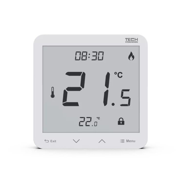 Терморегулятор ПРОВОДНОЙ двухпоз. ST-R-12s белый програм. Tech (Тех) серия X/12