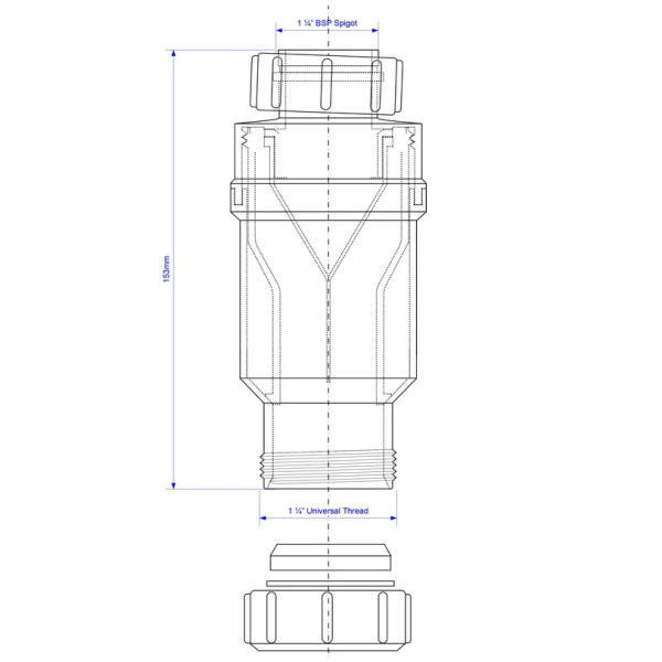 Сифон для раковины сухой 11/4"х32 McAlpine MRNRV32-PB