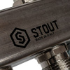 Коллекторная группа (болванка) для отопления Stout на 8 выходов из нержавеющей стали SMS-0923-000008