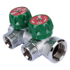Коллектор Stout 3/4"х3/4" ЕК с регулирующими вентилями, Хром