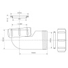 Отвод на 90° Ø40 мм 11/2" низкий 40FSD McAlpine