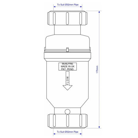 Сифон для раковины сухой 32х32 McAlpine MRNRV32C-PB