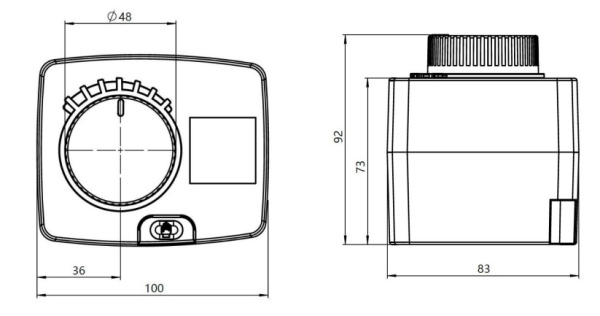 Электропривод для трёхходового клапана 230 В 3-позиционный 6 Нм, 120 сек со встроенным термостатом Meibes MFR A66341.37