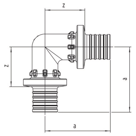 Угольник 90° PEX PPSU Рехау Rautitan PX