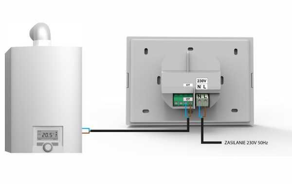 Терморегулятор проводной программируемый ST-2801 Tech  с WiFi с OpenTherm сенсорный дисплей, датчик влажности