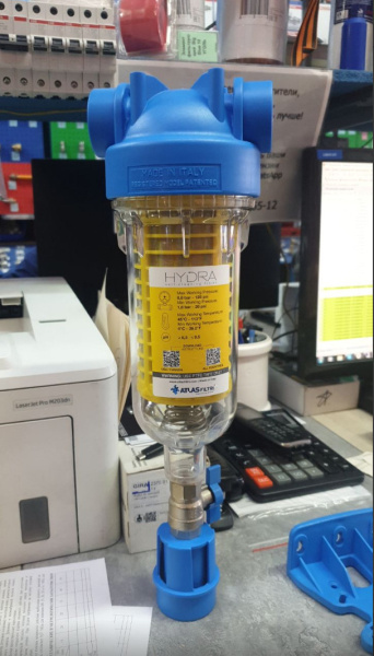 Фильтр промывной 3/4" Atlas Filtri с пластиковой колбой HYDRA RA6000014