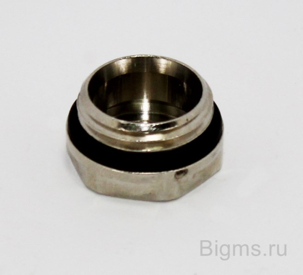Заглушка (пробка) латунная с НАРУЖНОЙ резьбой НР 1/2" o-ring никелированная Valtec D.0015