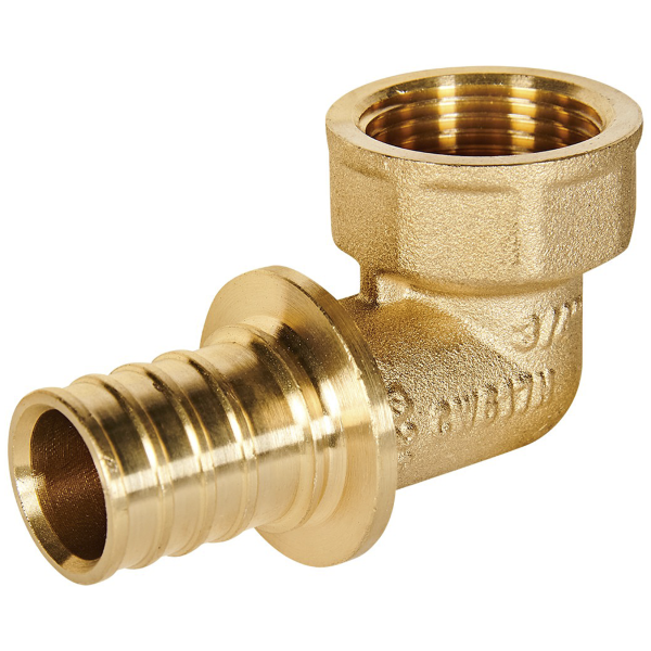 Угольник аксиальный переходной с внутренней резьбой для труб из сшитого полиэтилена Rommer латунь