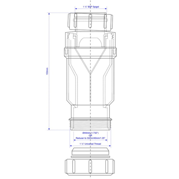 Сифон для раковины сухой 11/2"х40 McAlpine MRNRV40-PB
