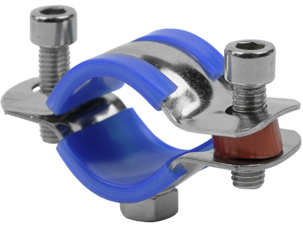 Хомут трубный Ø25-27 мм нержавеющая сталь с уплотнением, БМ0O-00000733