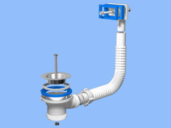 Выпуск нержавейка 11/2" с прямоугольным переливом АНИ пласт