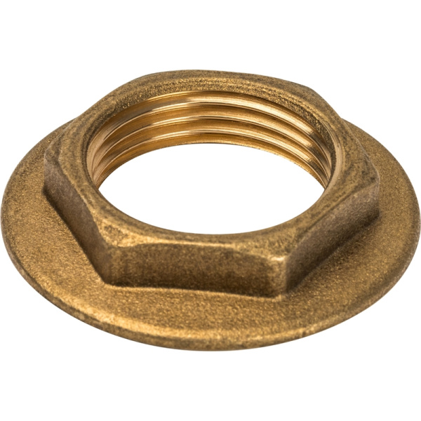 Контргайка латунная внутренняя резьба с ребордой Stout