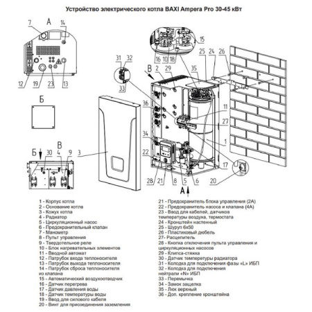 Котёл электрический настенный Baxi Ampera Pro 36 E8403336--
