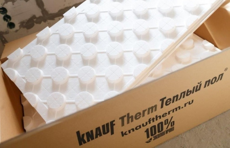 Мат для тёплого водяного пола с бобышками Knauf Therm Тёплый пол S=0,72 м2
